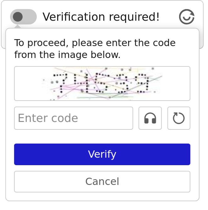 Altcha with selecting numbers behind colorful bars