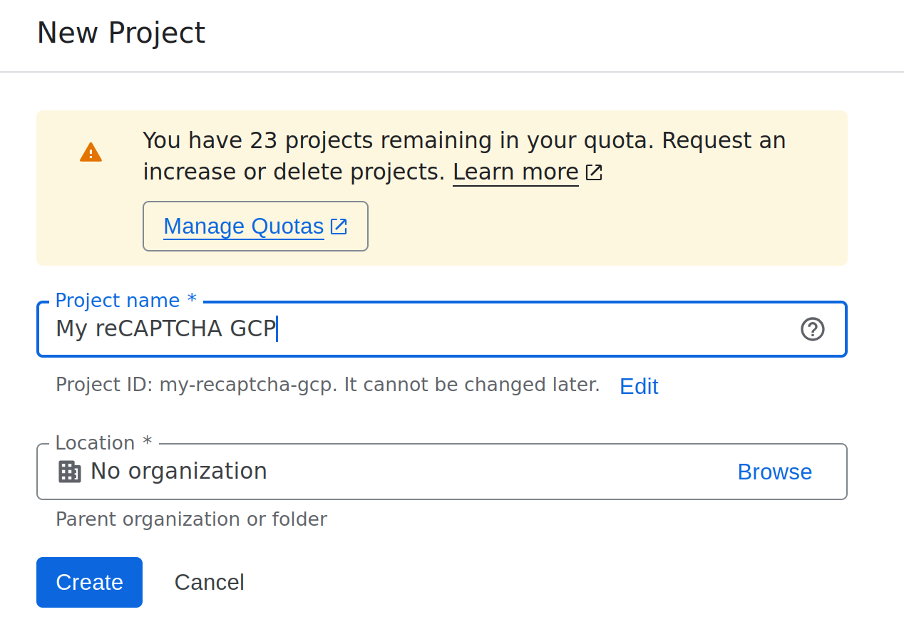 New GCP Project