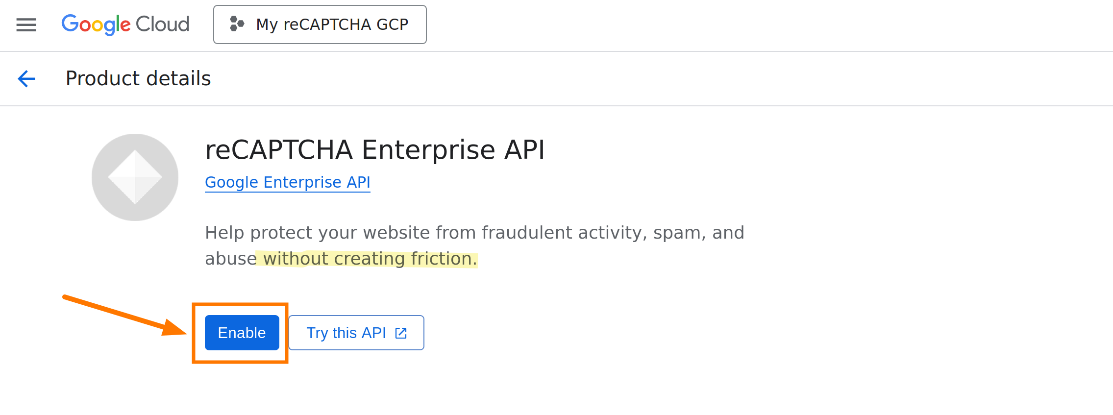 Enable reCAPTCHA