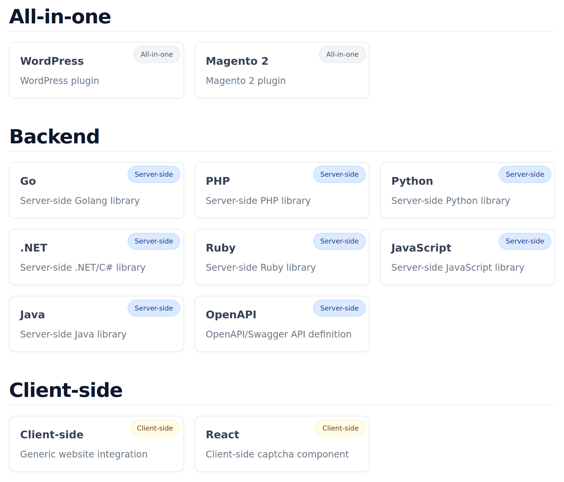 Private Captcha integrations