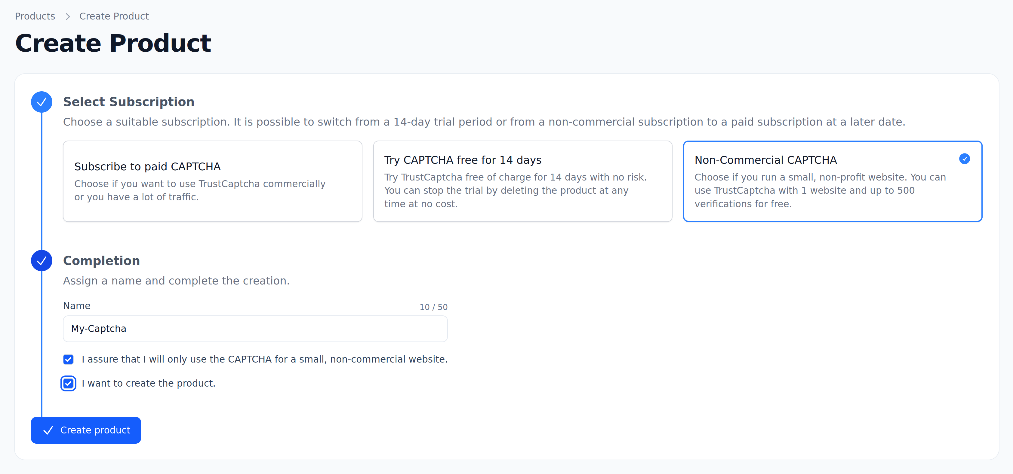 TrustCaptcha Dashboard